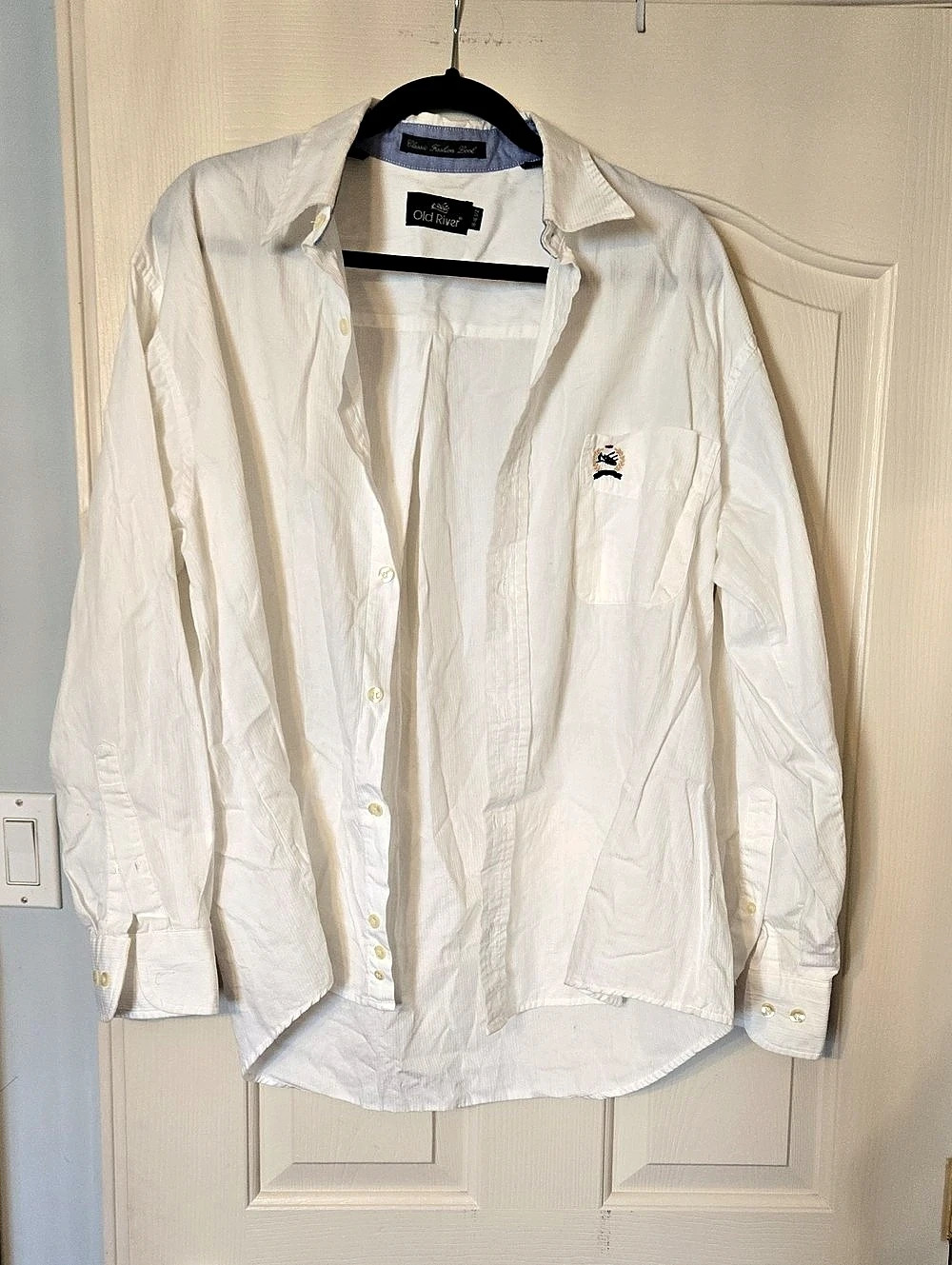 Old River Vintage Oxford Shirt White 100% Cotton Button Down